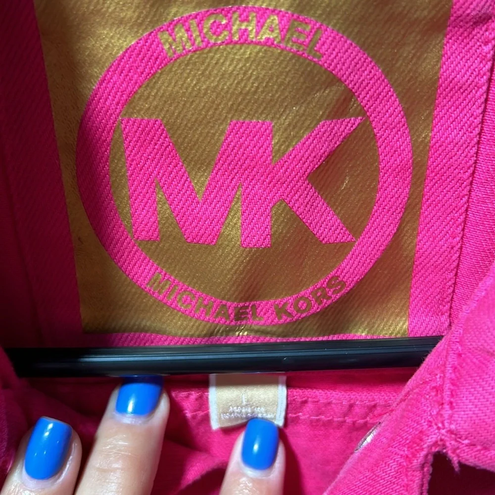 Michael Kors pink denim jacket excellent condition size Large - Picture 5 of 6
